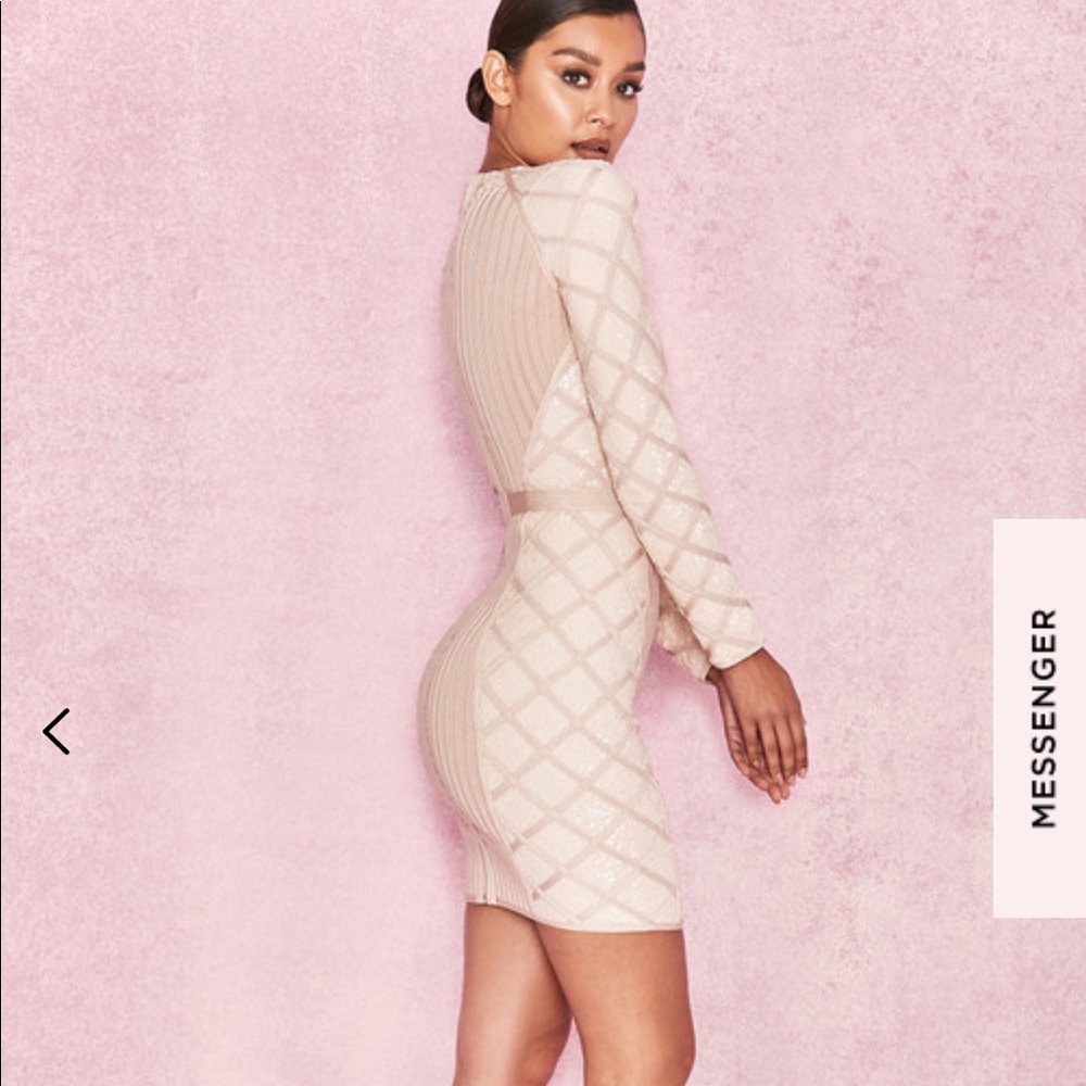 House of CB Cream Midi Dress